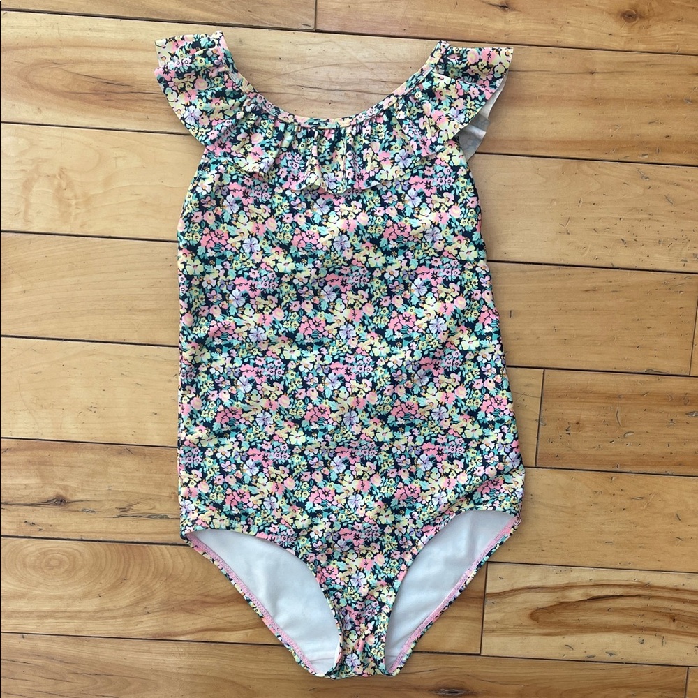 Floral Kids One piece bathing suit (6x/7)